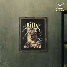 Póster Foto de perro personalizada de bootleg de moda en