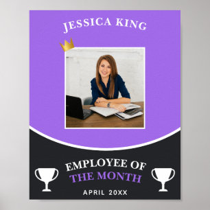 Póster Foto De personalizable Violet Empleado Del Mes