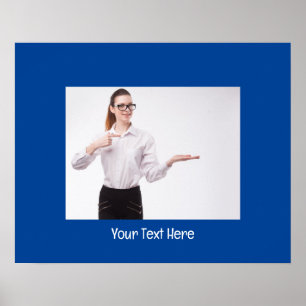 Póster Foto de personalizable y texto azul profundo