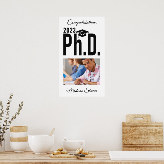 Póster Foto de personalizado, nombre y año Ph.D. (Cocina)