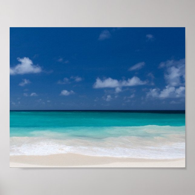 Póster Foto de playa Paraíso tropical del Caribe (Frente)