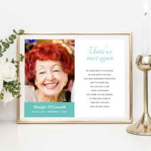 Póster Foto de poema funerario turquesa hasta que nos vol