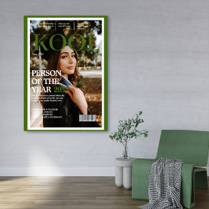 Póster Foto de portada de la revista falsa de graduación