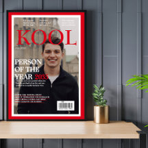 Foto de portada de revista falsa de graduación gen