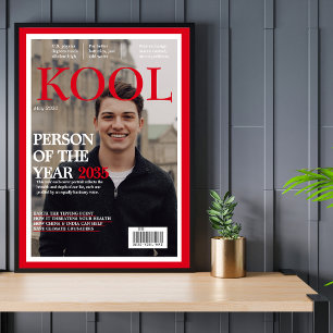 Póster Foto de portada de revista falsa de graduación gen