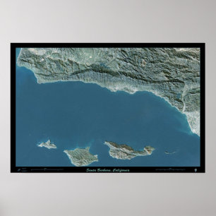 Póster Foto de poster por satélite de Santa Bárbara, Cali