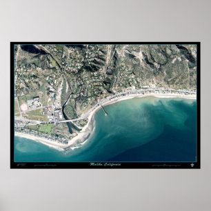 Póster Foto de poster satelital de Malibu, California