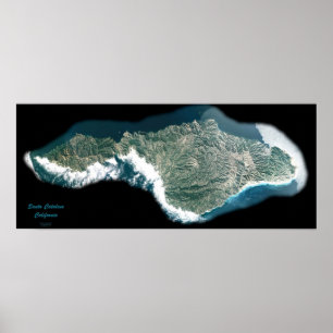 Póster Foto de poster satelital de Santa Catalina, Califo