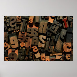 Póster Foto de prensa escrita tipo madera