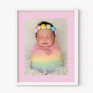 Póster Foto de recién nacida niña rosa pálido