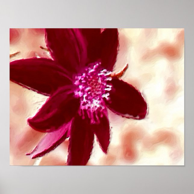 Póster Foto de Red Daisy Pintura de Flores (Frente)