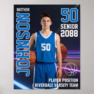 Póster Foto de retrato del jugador MVP de baloncesto seni