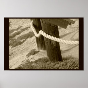 Póster Foto de Sepia Beach Rope