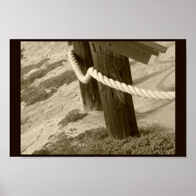 Póster Foto de Sepia Beach Rope (Frente)