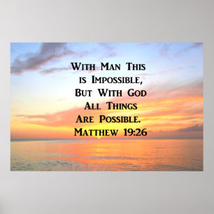 PÓSTER FOTO DE SPIRITUAL SUNRISE MATTHEW 19:26