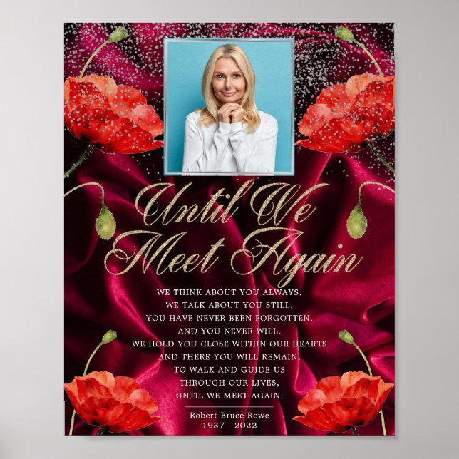 Póster Foto de terciopelo Elegante poema funerario de ros (Frente)