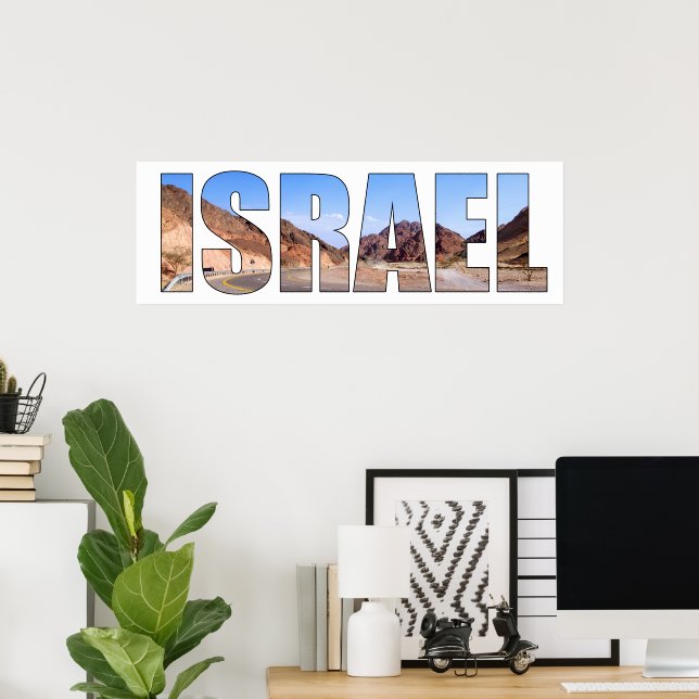 Póster Foto de texto de Israel (Oficina en casa)
