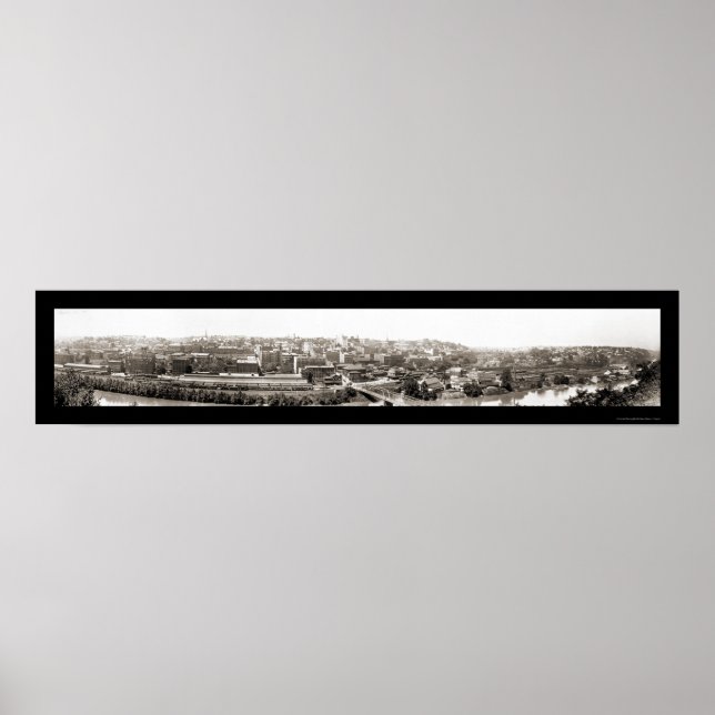 Póster Foto de Train & City Lynchburg 1915 (Frente)