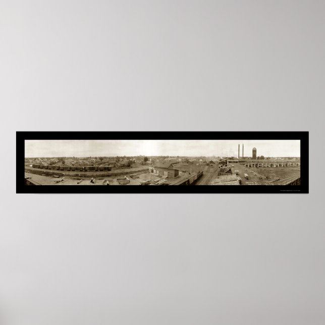 Póster Foto de tren de Odanah Wisconsin 1915 (Frente)