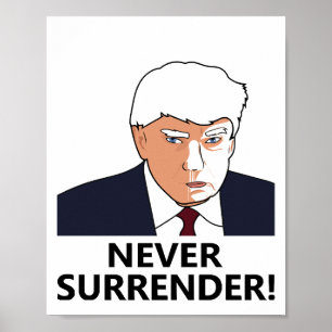 Póster Foto de Trump Nunca Rendirse Taza