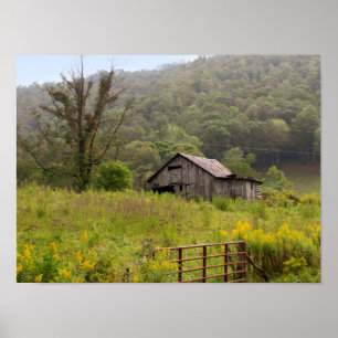 Póster Foto de un antiguo establo de campo