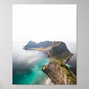 Póster Foto de Vaeroy Lofoten Cliff