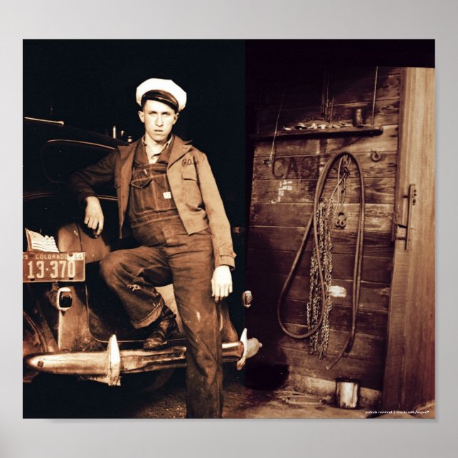 Póster Foto de venado mecánico joven (Frente)