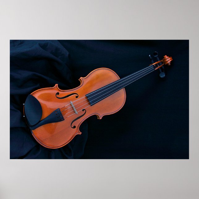 Póster Foto de violín en primer plano (Frente)