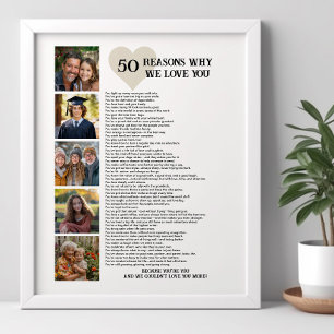 Póster Foto del 50 cumpleaños '50 razones por las que te