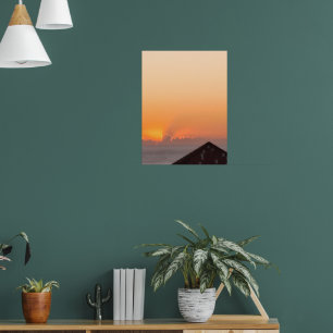 Póster foto del amanecer de la mañana sobre el poster del