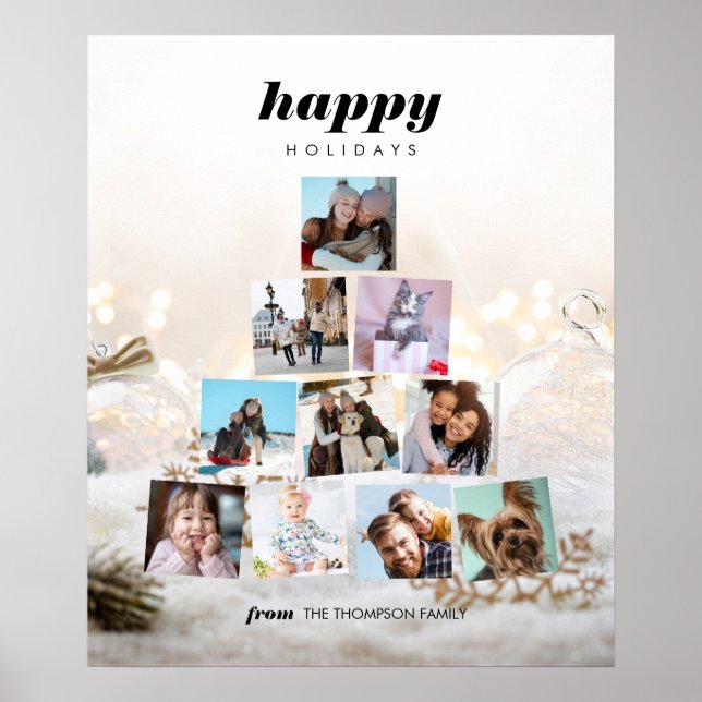 Póster Foto del árbol de Navidad familiar Poster de vacac (Frente)