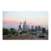 Foto del atardecer en el horizonte de Filadelfia