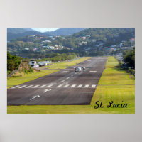 Foto del avión y la pista de aterrizaje de Santa L