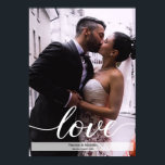 Póster Foto del boda con nombres y fecha<br><div class="desc">Personalice este poster con su foto,  nombres y fecha de boda favoritos de su boda. Una alternativa asequible para enmarcar en la pared.</div>