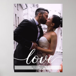 Póster Foto del boda con nombres y fecha