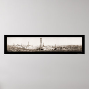 Póster Foto del campo petrolero McKittrick 1910