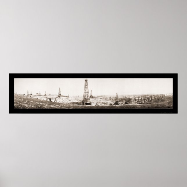 Póster Foto del campo petrolero McKittrick 1910 (Frente)