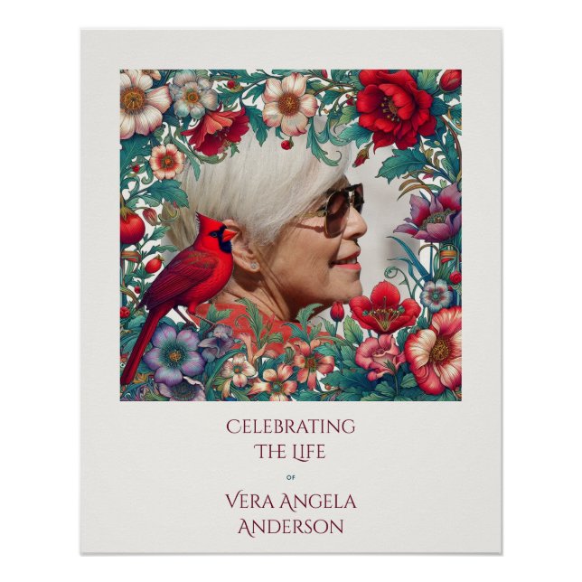 Póster FOTO del Cardenal Rojo (Anverso)