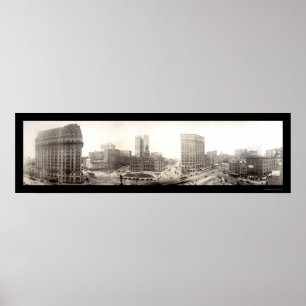 Póster Foto del centro de Detroit 1914