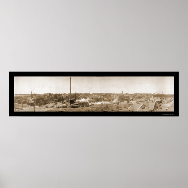 Póster Foto del Centro SD Sioux Falls 1908 (Frente)