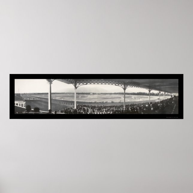 Póster Foto del circuito de carreras Santa Anita 1908 (Frente)