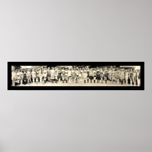 Póster Foto del desfile de los Chicas del baño 1920 (Frente)