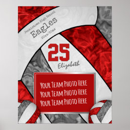 Póster foto del equipo de voleibol de los chicas griegos