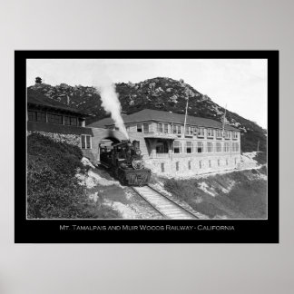 Póster Foto del ferrocarril Mt Tamalpais y Mill Valley