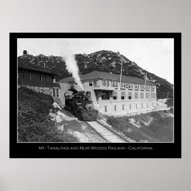 Póster Foto del ferrocarril Mt Tamalpais y Mill Valley (Frente)