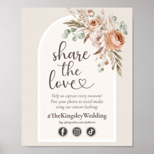 Póster Foto del hashtag del Boda del Boho ruso del otoño 