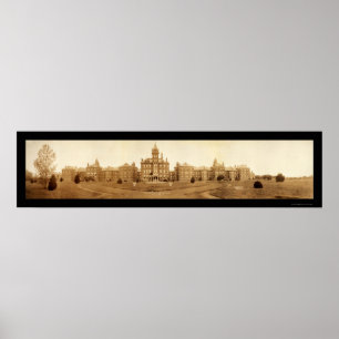 Póster Foto del hospital estatal de Iowa, 1908