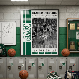 Póster Foto del jugador más valioso de baloncesto