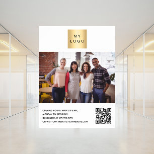 Póster Foto del logotipo de negocios código QR
