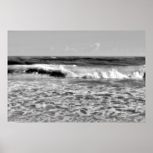 Póster Foto del mar del océano blanco y negro 177 (Frente)